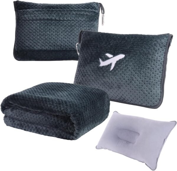 3 in 1 Travel Blanket Pillow Set - 350 GSM Thick T... - Image 2