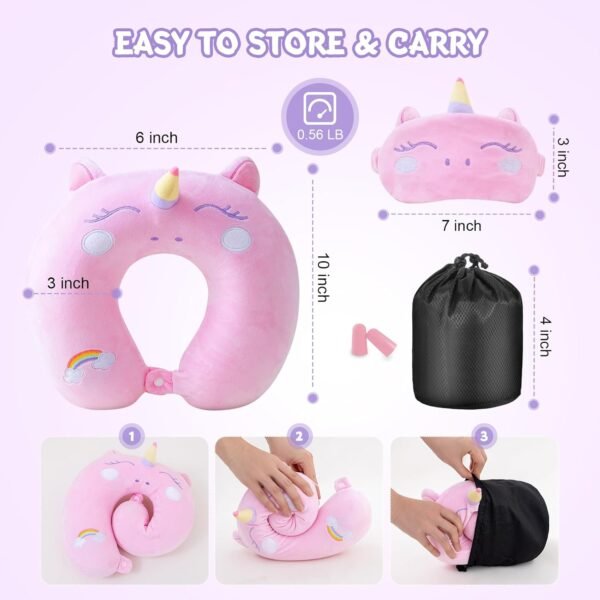 Travel Pillow for Kids Adult Cute Neck Pillow for ... - Image 9