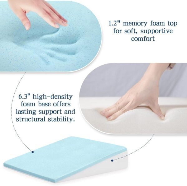 Wedge Pillow for Sleeping, 7.5" Bed Wedge After Su... - Image 3