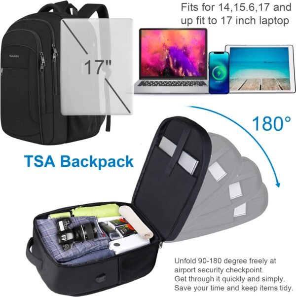 Naukay Travel Backpack, 50L Extra Large Laptop Bac... - Image 5