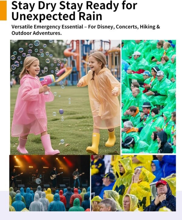 Hitituto Kids Waterproof Disposable Rain Ponchos H... - Image 8