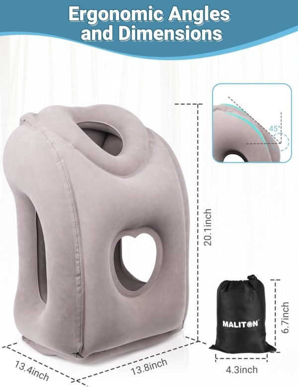 Maliton Inflatable Travel Pillow for Airplane Comf... - Image 7