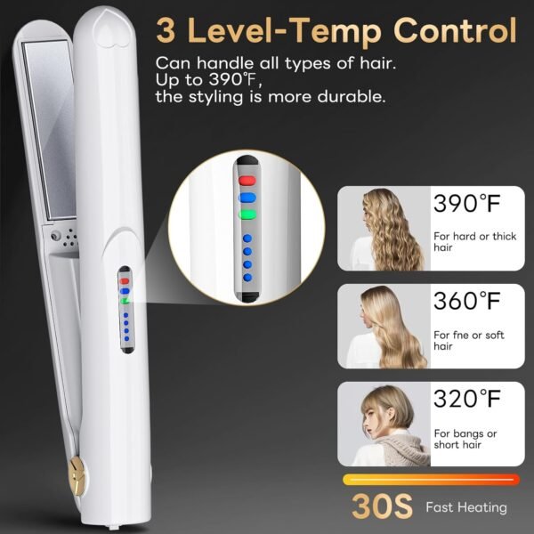 Cordless Hair Straightener and Curler 2 in 1 Ceram... - Image 3