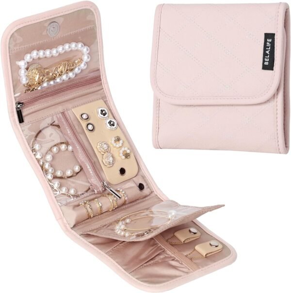 BELALIFE Travel Jewelry Case Organizer, Small Fold... - Image 2