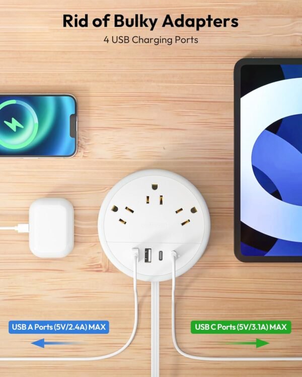 NTONPOWER Travel Power Strip, Travel Essentials, T... - Image 3