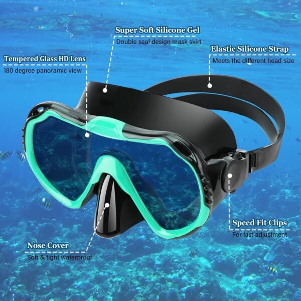 Snorkeling Gear for Adults, 4 in 1 Travel Size Mas... - Image 4