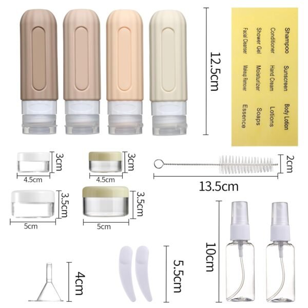16 Pack Travel Bottles Set for Toiletries, Leakpro... - Image 5