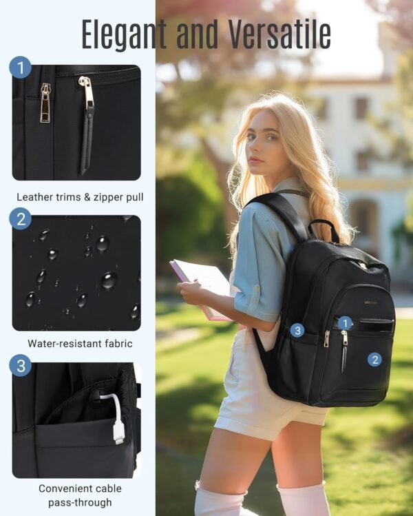 LIGHT FLIGHT Travel Backpack for Women, 15.6 Inch ... - Image 6