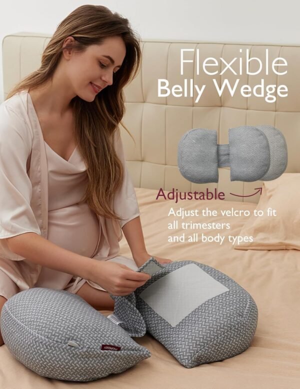 Momcozy Portable Pregnancy Pillow – W Shaped Mater... - Image 7