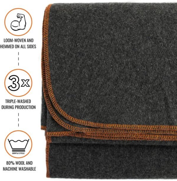 Arcturus Military Wool Blanket - Warm, Thick, Wash... - Image 3