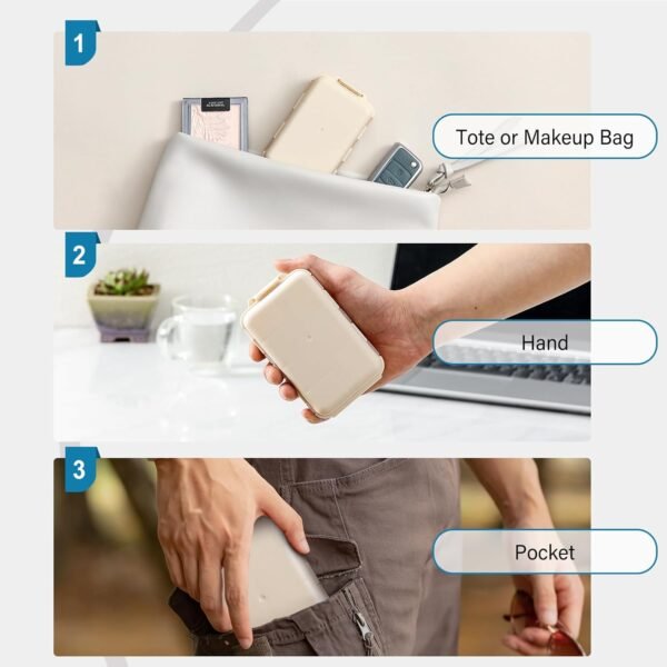 3 Pack, 14 GRIDS Travel Pill Organizer Box with La... - Image 5