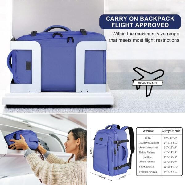 MATEIN Expandable Travel Backpack for Women, 50L C... - Image 7