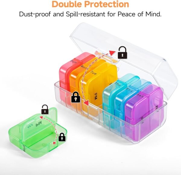 Zoksi Pill Organizer 2 Times a Day, Weekly 7 Day P... - Image 7