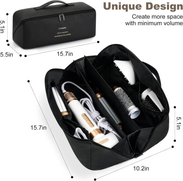 CTWWFS Leather Hair Tools Travel Bag, Airwrap Trav... - Image 7