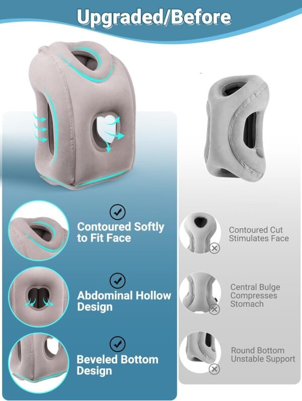Maliton Inflatable Travel Pillow for Airplane Comf... - Image 3