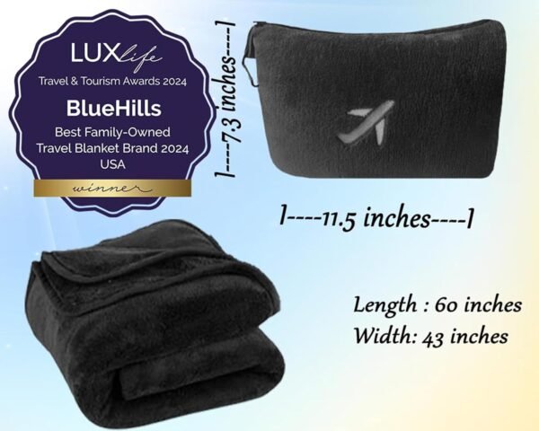 BlueHills Travel Blanket Pillow in Mini Soft Packa... - Image 4