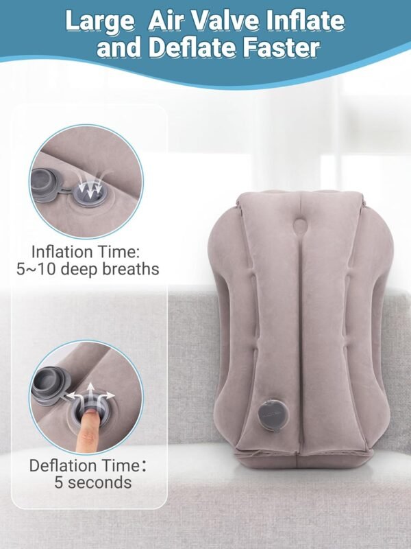 Maliton Inflatable Travel Pillow for Airplane Comf... - Image 8