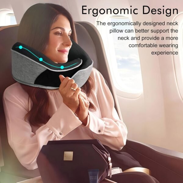 Neck Pillow for Travel, Airplane Memory Foam Plane... - Image 4
