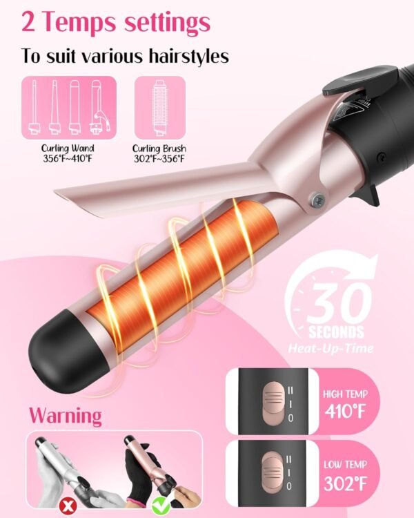 ANIEKIN 5 in 1 Curling Iron Set, Fast Heat Up Curl... - Image 5