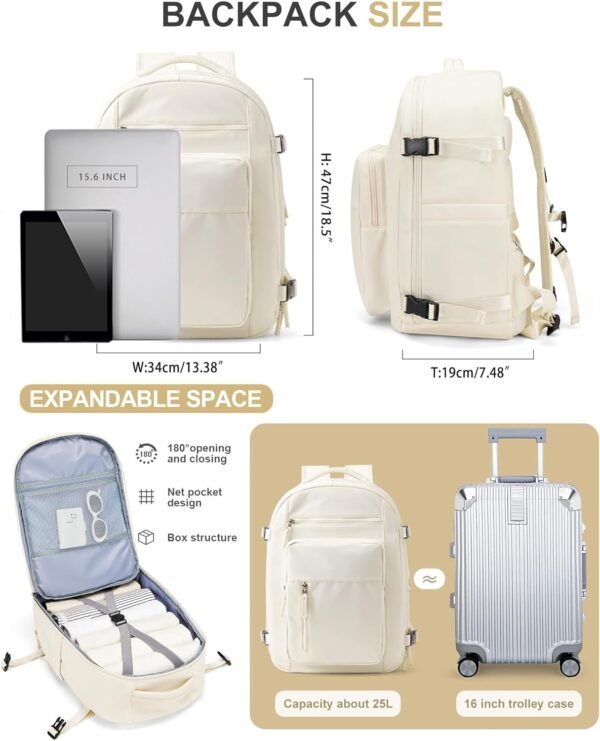 simple Travel Backpack For Women Men Carry On Back... - Image 3