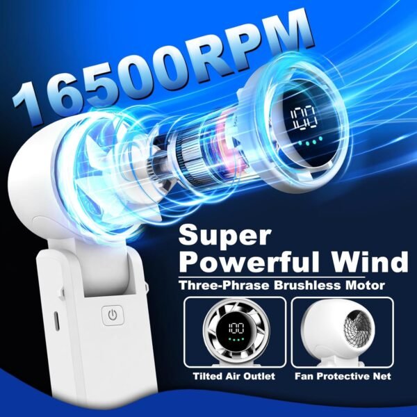 Portable Handheld Turbo Fan, 100 Gear Wind, 3-IN-1... - Image 3