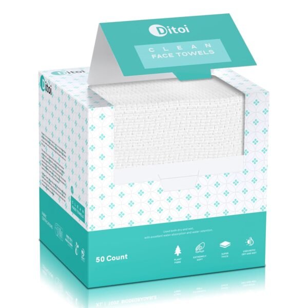 Face Towels, 10"×12" Disposable Face Towel, Face T... - Image 2