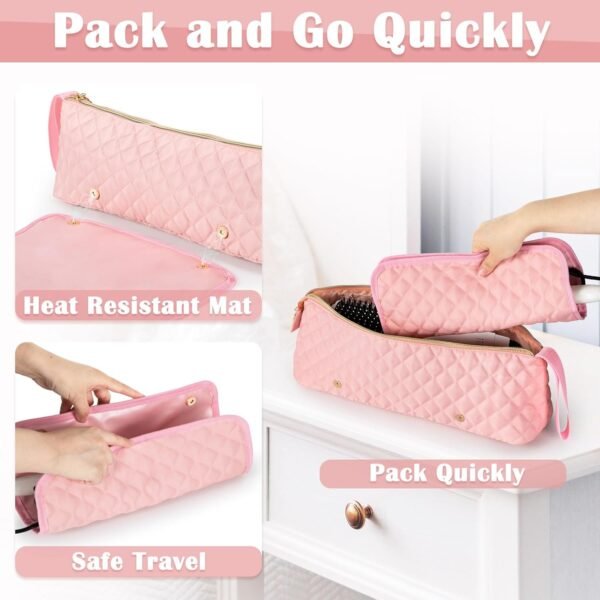 Hair Tools Travel Bag With Heat Resistant Mat, Hot... - Image 3