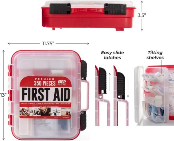 M2 BASICS Professional 350 Piece First Aid Kit | B... - Image 6