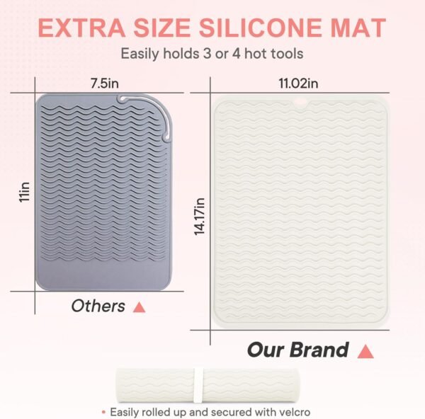 Oversize Silicone Heat Resistant Mat, Portable Tra... - Image 4