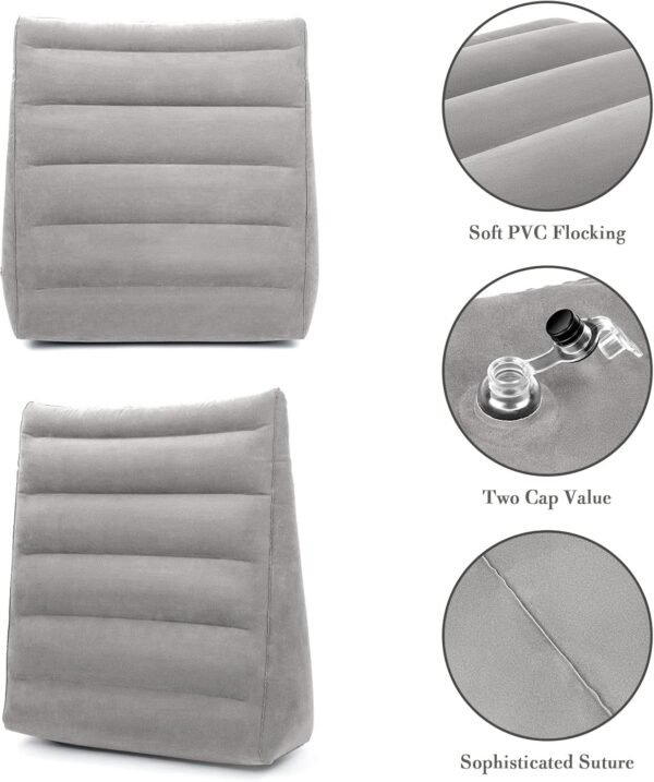 Inflatable Wedge Pillow for Sleeping, Portable Tra... - Image 3