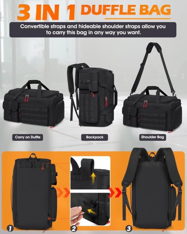 RAINSMORE Gym Bag for Men, 45L Sports Travel Duffe... - Image 3