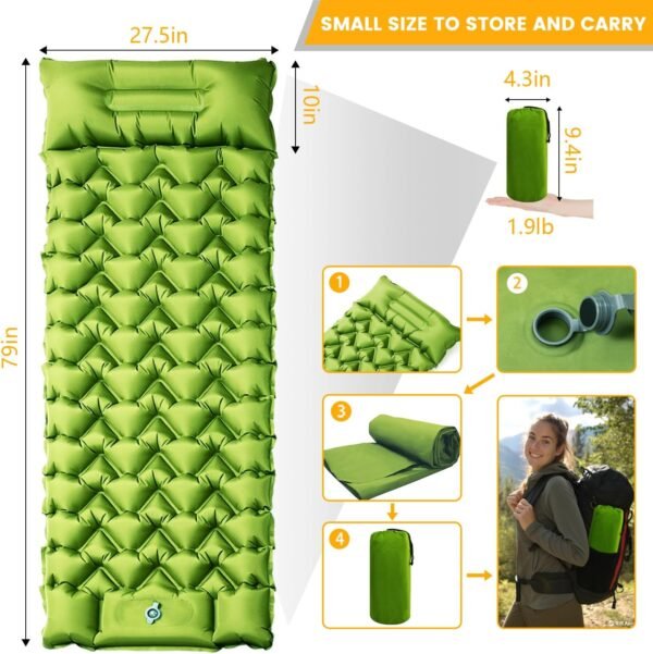 Camping Sleeping Pad, Ultralight Camping Mat with ... - Image 6