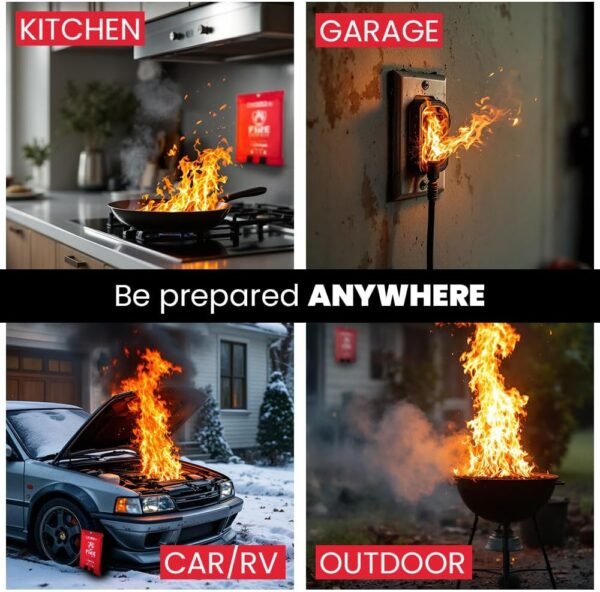 Emergency Fire Blankets – 2 Pack, 40” x 40” Fiberg... - Image 3