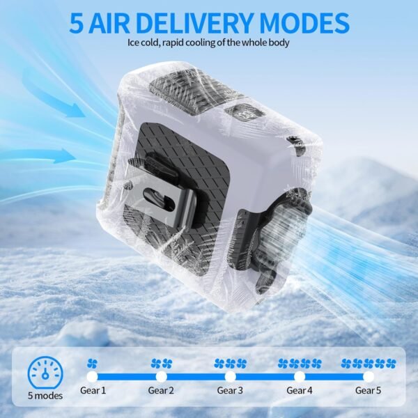 Portable Fan Wearable Personal Fan with 5 Speed Ma... - Image 9