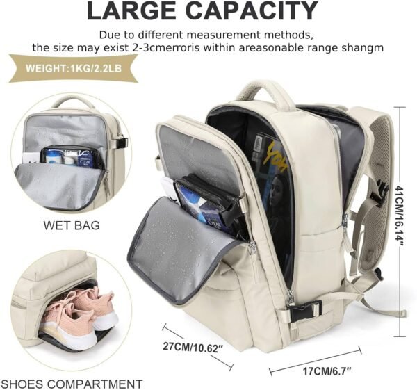 WONHOX Large Travel Backpack Carry on Flight Appro... - Image 5