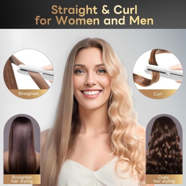 Cordless Hair Straightener and Curler 2 in 1 Ceram... - Image 6