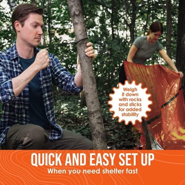 Go Time Gear Survival Life Tent • 2 Person Mylar E... - Image 6