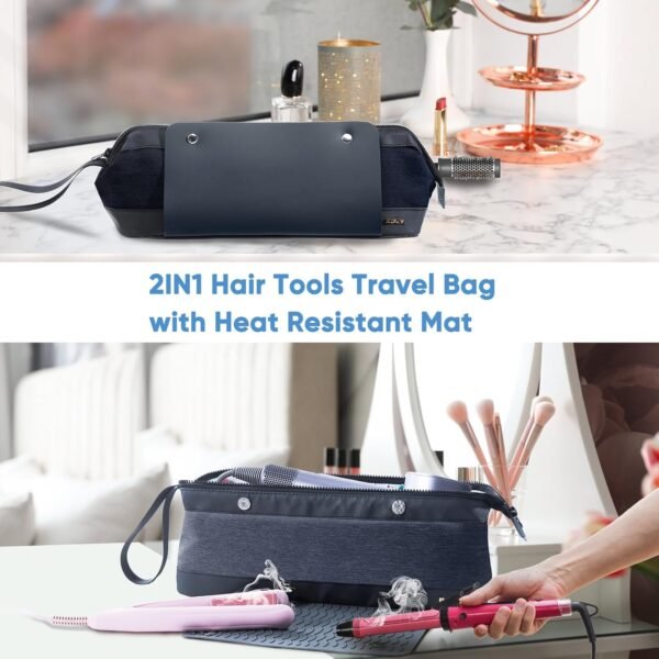 2IN1 Hair Tools Travel Bag with Heat Resistant Mat... - Image 7