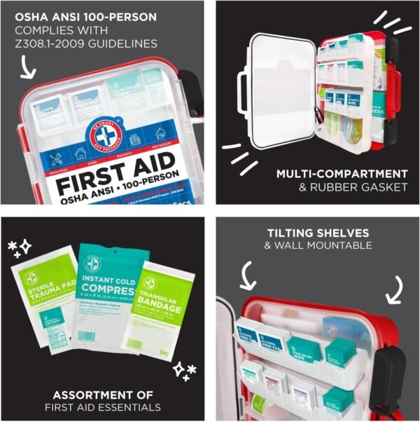 Be Smart Get Prepared First Aid Kit Hard Red Case ... - Image 6