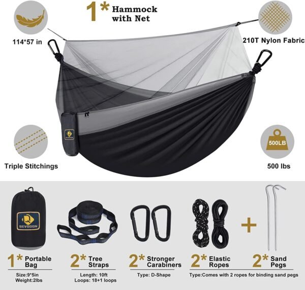 Camping Hammock with Net,Travel Portable Lightweig... - Image 6