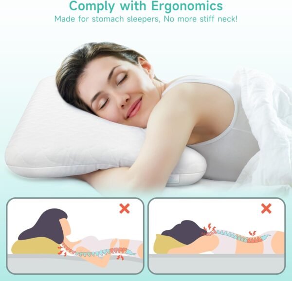 Ultra Thin Memory Foam Pillows - Slim Pillow for S... - Image 6