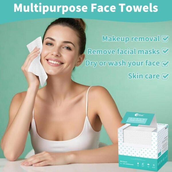 Face Towels, 10"×12" Disposable Face Towel, Face T... - Image 6