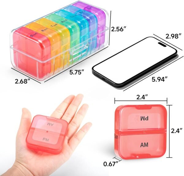 Zoksi Pill Organizer 2 Times a Day, Weekly 7 Day P... - Image 5