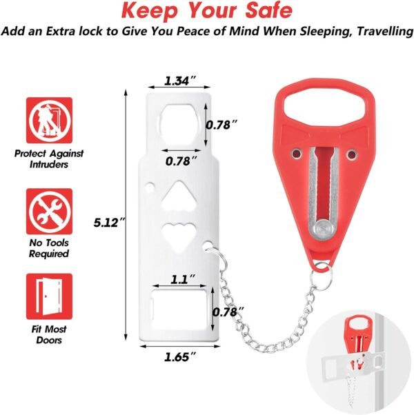 AceMining Portable Door Lock Home Security Door Lo... - Image 4