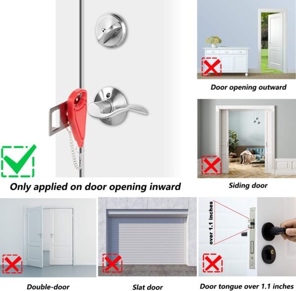 AceMining Portable Door Lock Home Security Door Lo... - Image 6