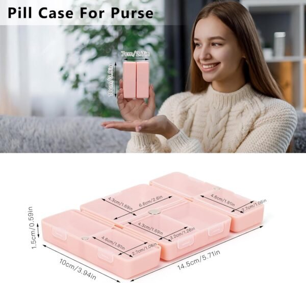 FYY Daily Pill Organizer, 7 Compartments Portable ... - Image 8