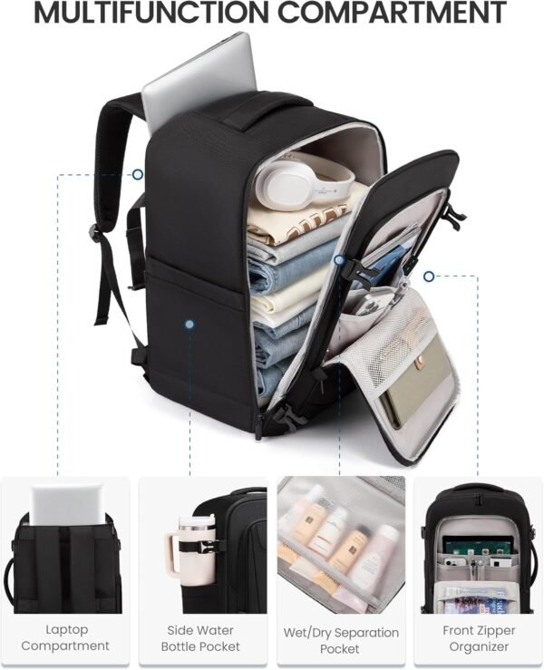 LOVEVOOK Travel Backpack for Men, 40L Carry on Bac... - Image 5