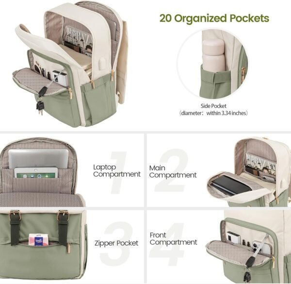 LOVEVOOK Travel Laptop Backpack Purse for Women Fa... - Image 3