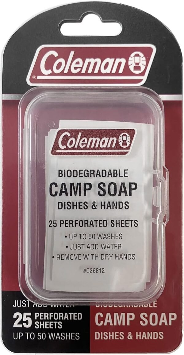 Coleman Camp Soap Sheets – 25 Travel Soap Sheets f... - Image 2