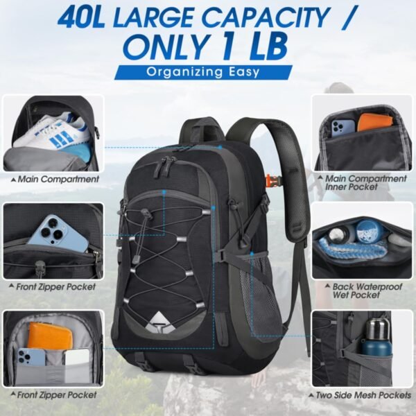 IGOLUMON Hiking Backpack 40L Packable Lightweight ... - Image 6